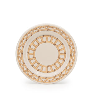 ecomposer-color-almond, DM99WKR-ALM-4 - Domino x CCH Wicker Flat Salad Plates, Set of 4, Almond