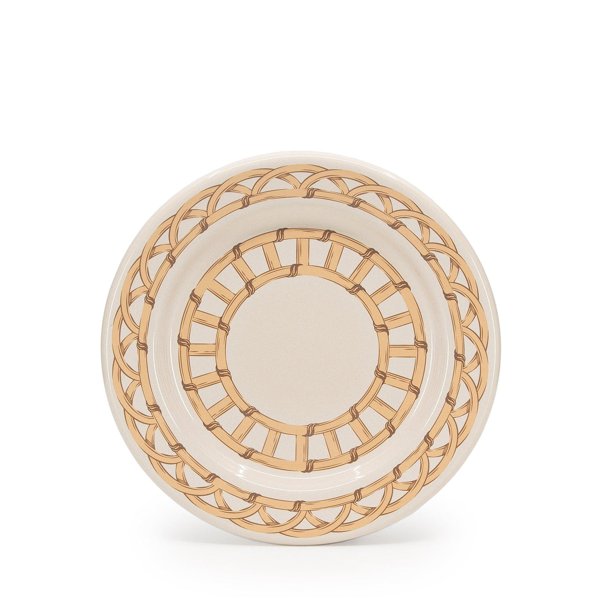 ecomposer-color-almond, DM99WKR-ALM-4 - Domino x CCH Wicker Flat Salad Plates, Set of 4, Almond