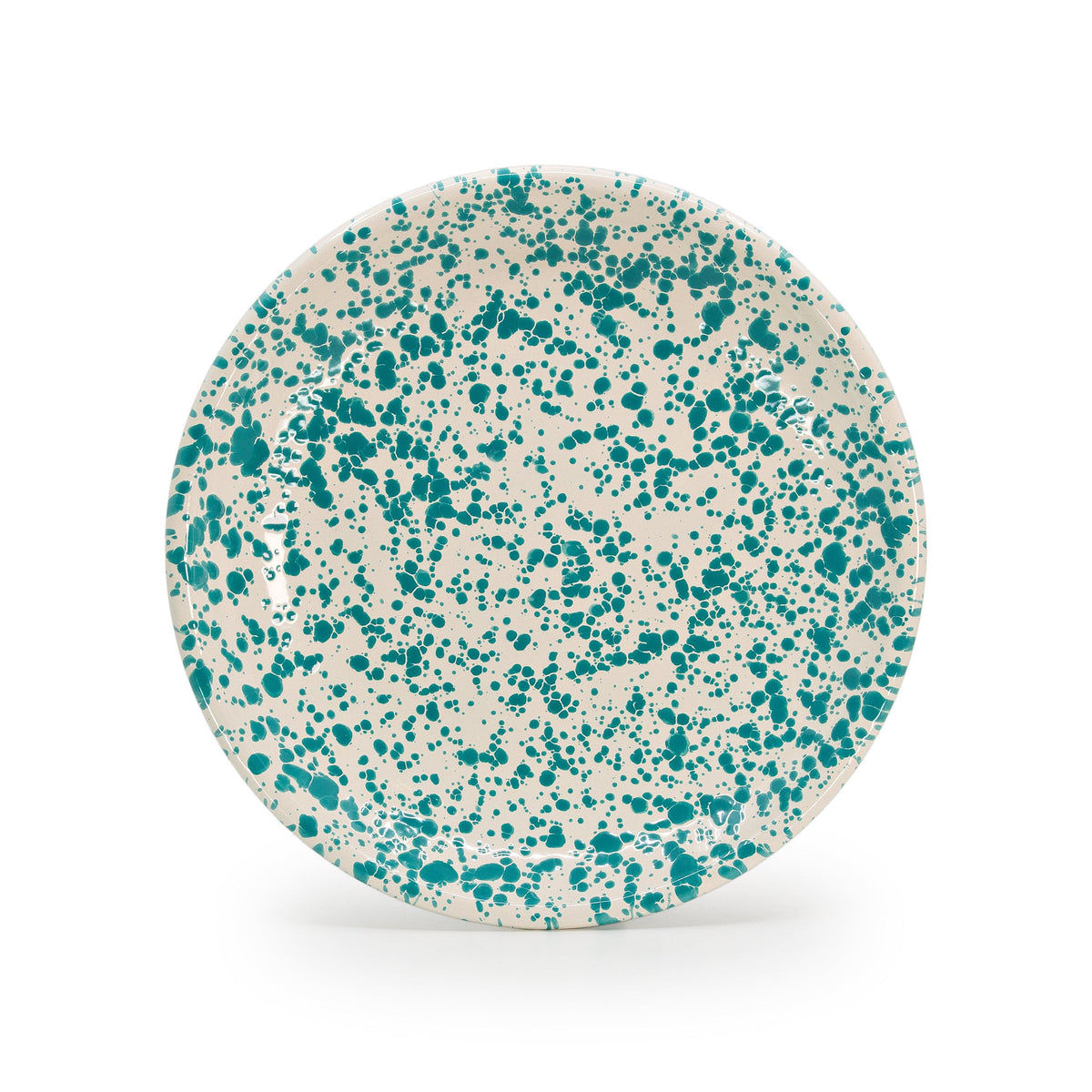 ecomposer-color-turquoise splatter, DP124TQB-2 - Dan Pelosi x CCH Splatter Coupe Dinner Plates, Set of 2, Turquoise Splatter