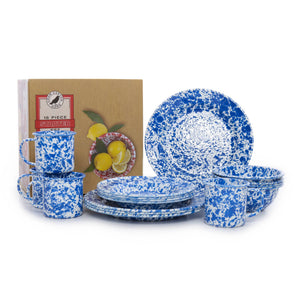 ecomposer-color-blue splatter, DSSDBM - Splatter 16 Piece Dinnerware Set, Blue Splatter