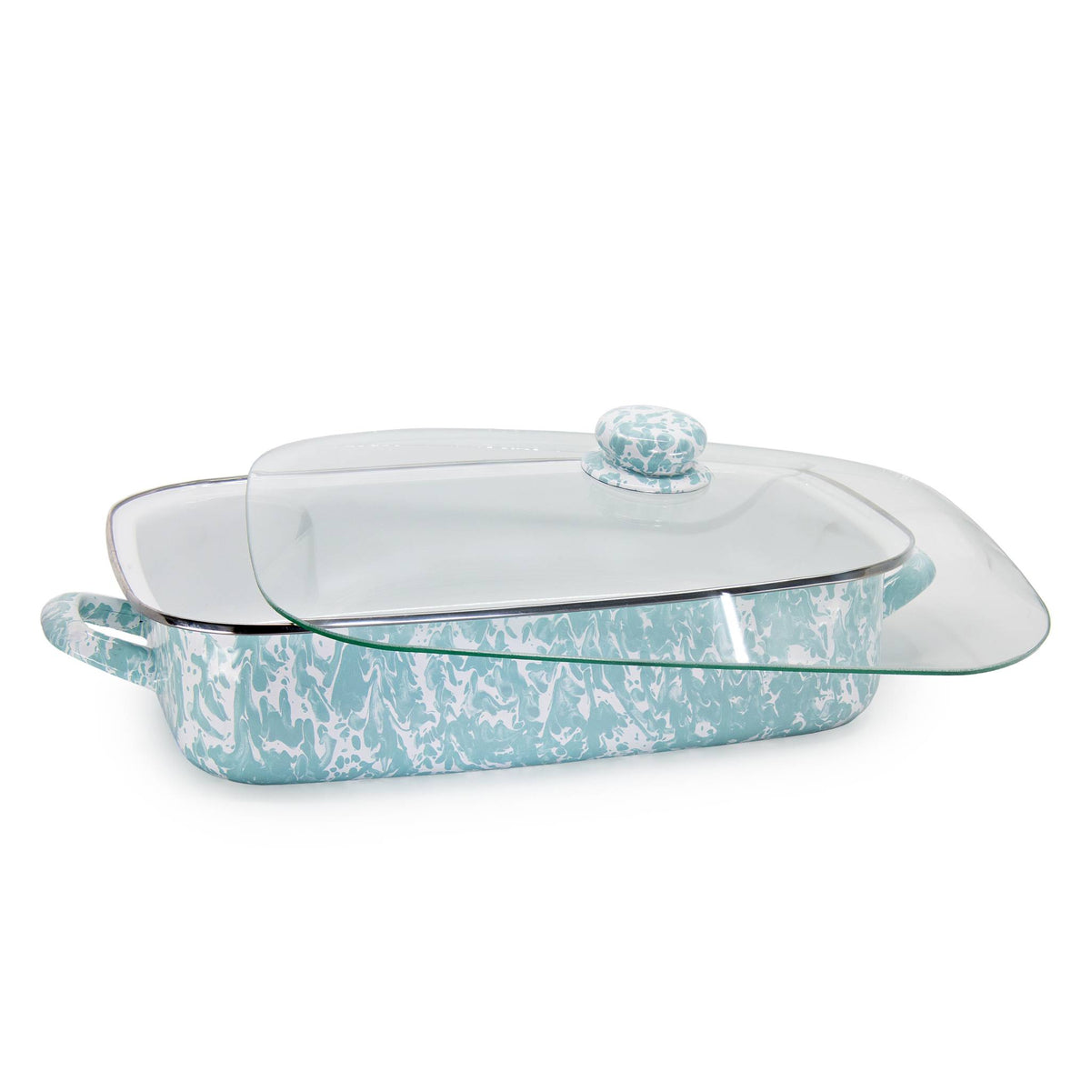 GL15 - Sea Glass  Swirl Roasting Pan  2