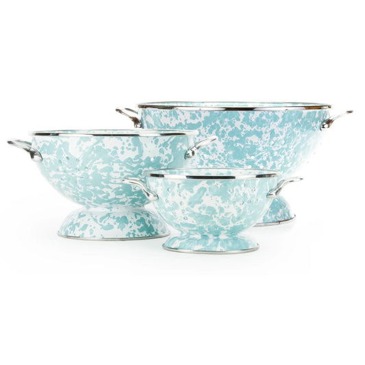 GLCOLS - Sea Glass Swirl Set of Colanders  1