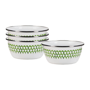 GS61S4 - Green Scallop Salad Bowls - Set of 4  2