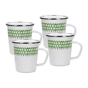 GS66S4 - Green Scallop 16 oz Latte Mugs - Set of 4  3