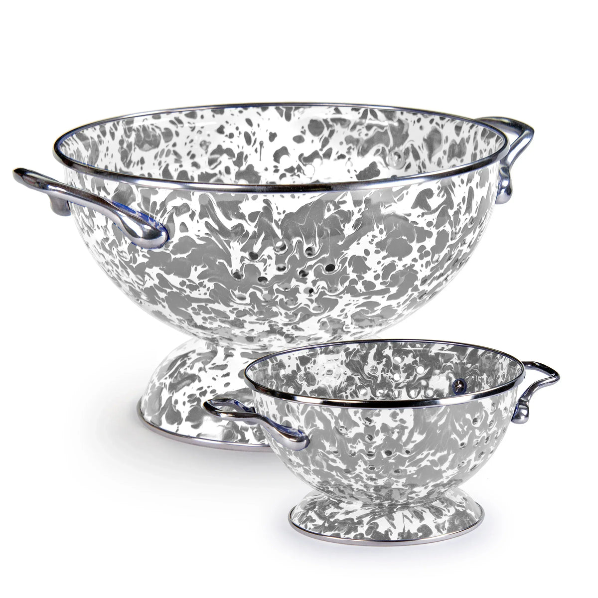 GYPLC - Grey Swirl Large And Petite Colanders  1