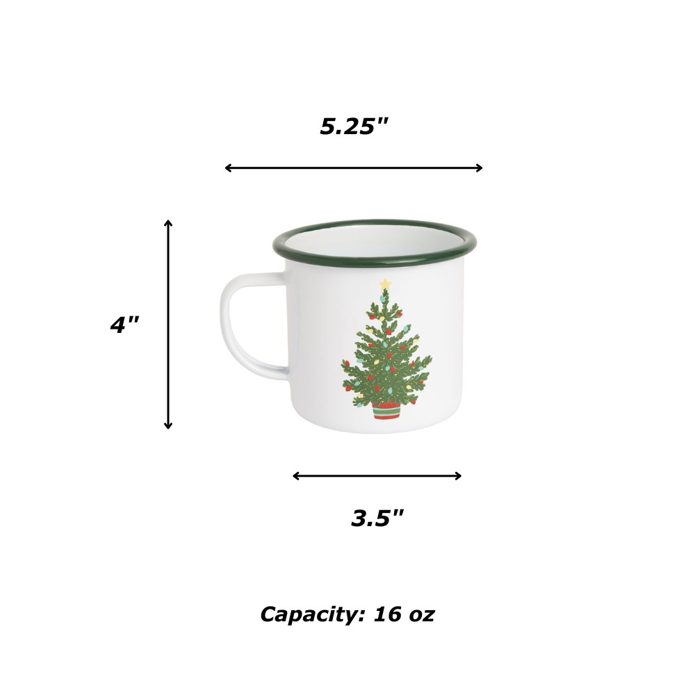 Helmsie x CCH 16 oz Large Mugs, Set of 4, Christmas Tree