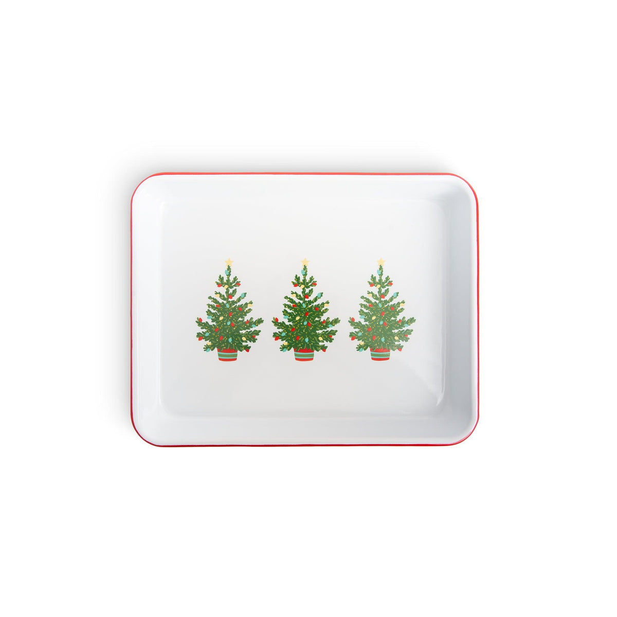 HS190RED-VCT - Helmsie x CCH Small Rectangular Tray, Christmas Trees - 1