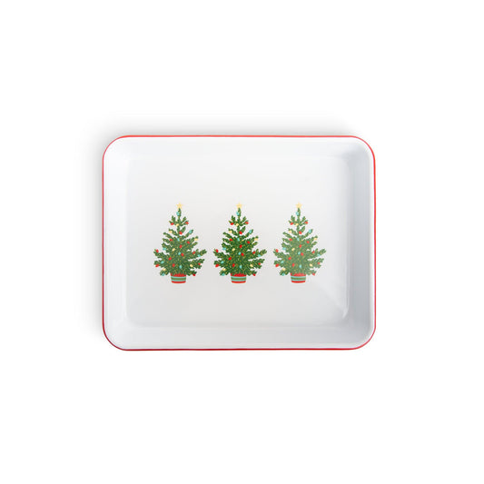 HS190RED-VCT - Helmsie x CCH Small Rectangular Tray, Christmas Trees - 1