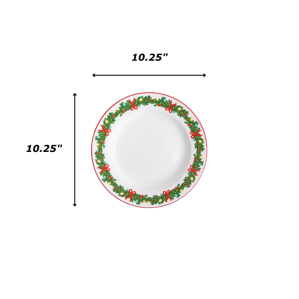 Helmsie x CCH Dinner Plates, Set of 4, Christmas Garland