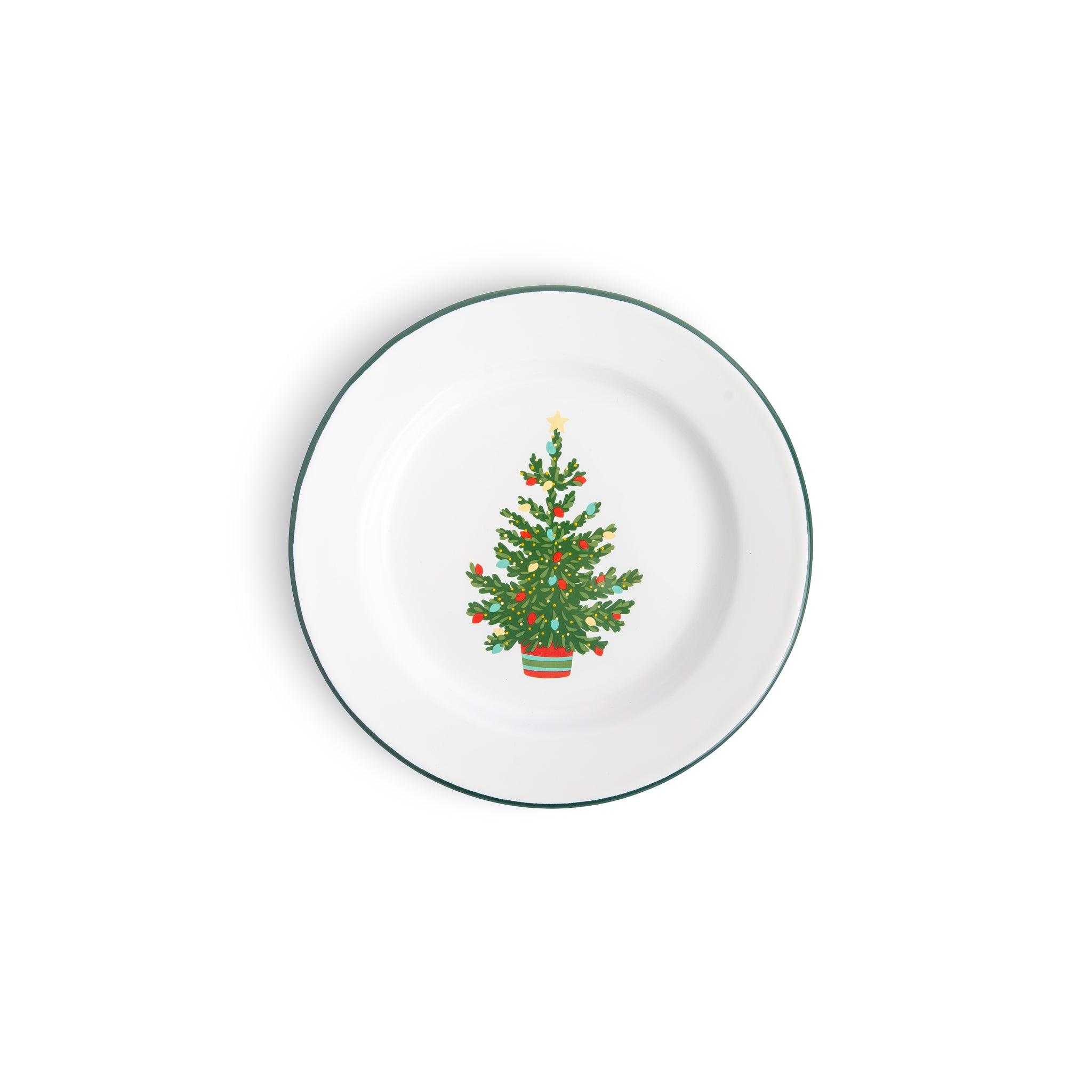 Helmsie Flat Salad Plate, Set of 4, Christmas Tree – Crow Canyon Home