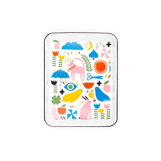 LG190-DOGTRAY - Lisa Congdon x CCH Small Rectangle Tray, Pink Dog - 1