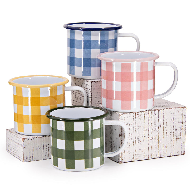 ecomposer-color-max mixed set, MAXH11GNG-MIX - Max Humphrey x CCH Gingham 12 oz Mugs, Set of 4, Max Mixed Set