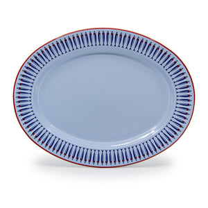 MUR97ANCH-RED - Mur by Ayca x CCH Anchovies Small 14 inch Oval Tray, Red Rim - 1