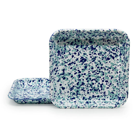 OC09S2 - Ocean Swirl Square Trays - Set of 2  1