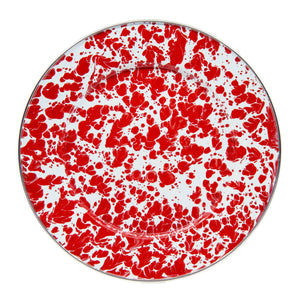 RD07S4 - Red Swirl Dinner Plates - Set of 4  3