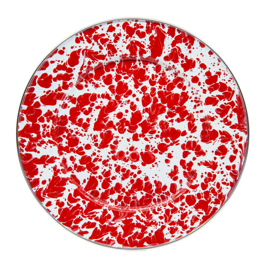 RD07S4 - Red Swirl Dinner Plates - Set of 4  3