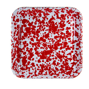 RD09S2 - Red Swirl Square Trays - Set of 2  4