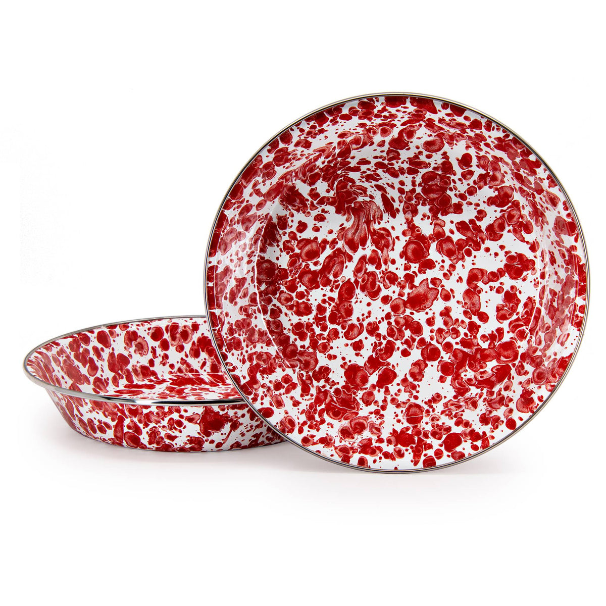 RD17 - Red Swirl Pie Plate  2
