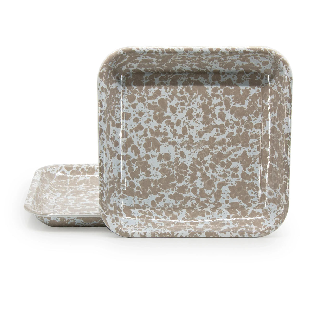 TP09S2 - Taupe Swirl Square Trays - Set of 2  1