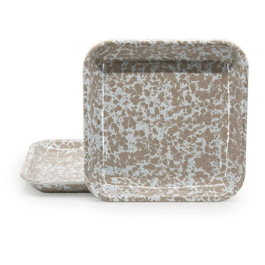 TP09S2 - Taupe Swirl Square Trays - Set of 2  1