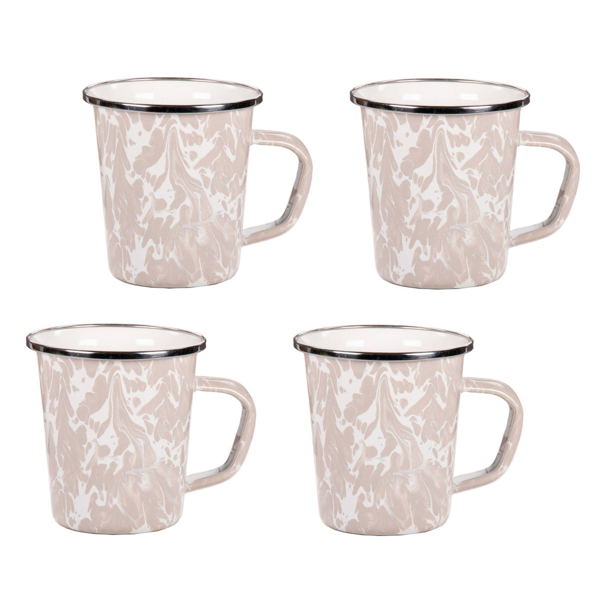 TP66S4 - Taupe Swirl 16 oz Latte Mugs - Set of 4  2