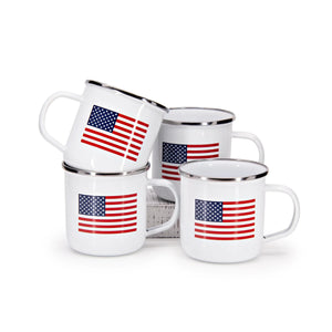 US05S4 - US Flag 12 oz Mugs - Set of 4  1