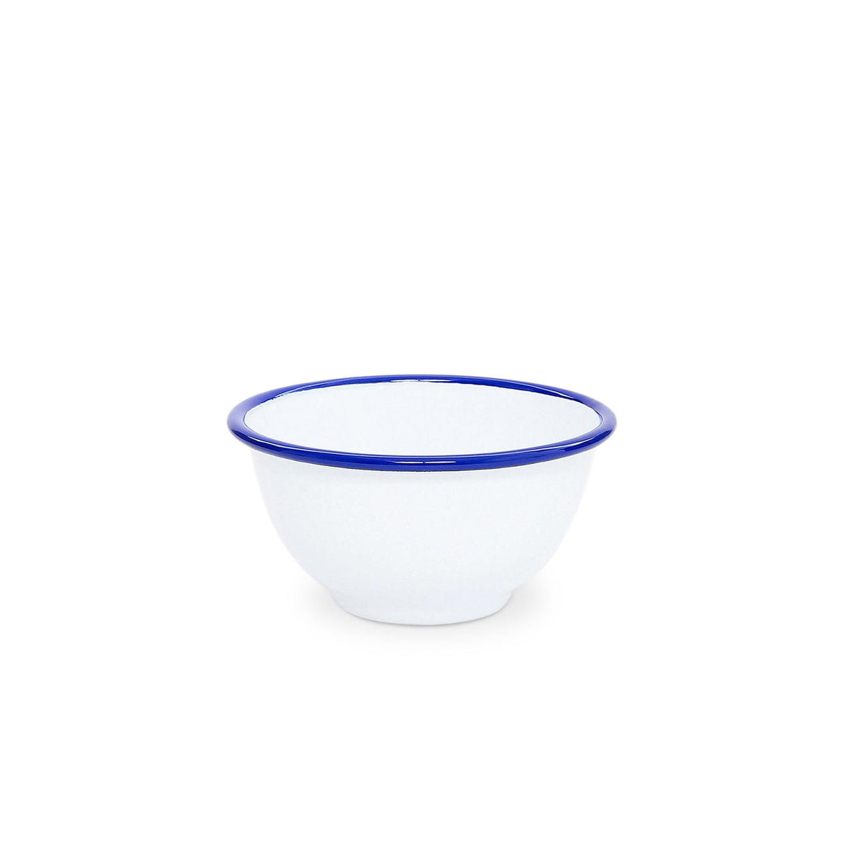 ecomposer-color-blue rim, V02BLU-4 - Vintage Small Footed Bowls, Set of 4, Blue Rim