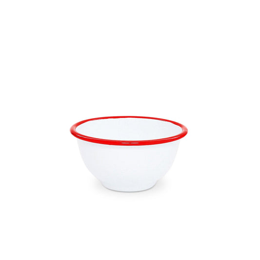 ecomposer-color-red rim, V02RED-4 - Vintage Small Footed Bowls, Set of 4, Red Rim