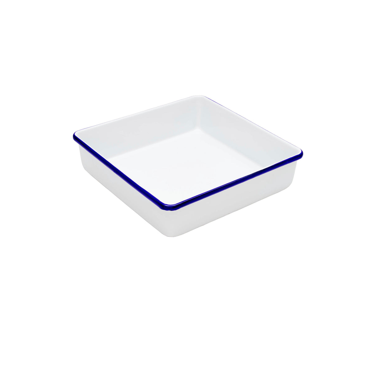 ecomposer-color-blue rim, V101BLU - Vintage Square Brownie Pan, Blue Rim
