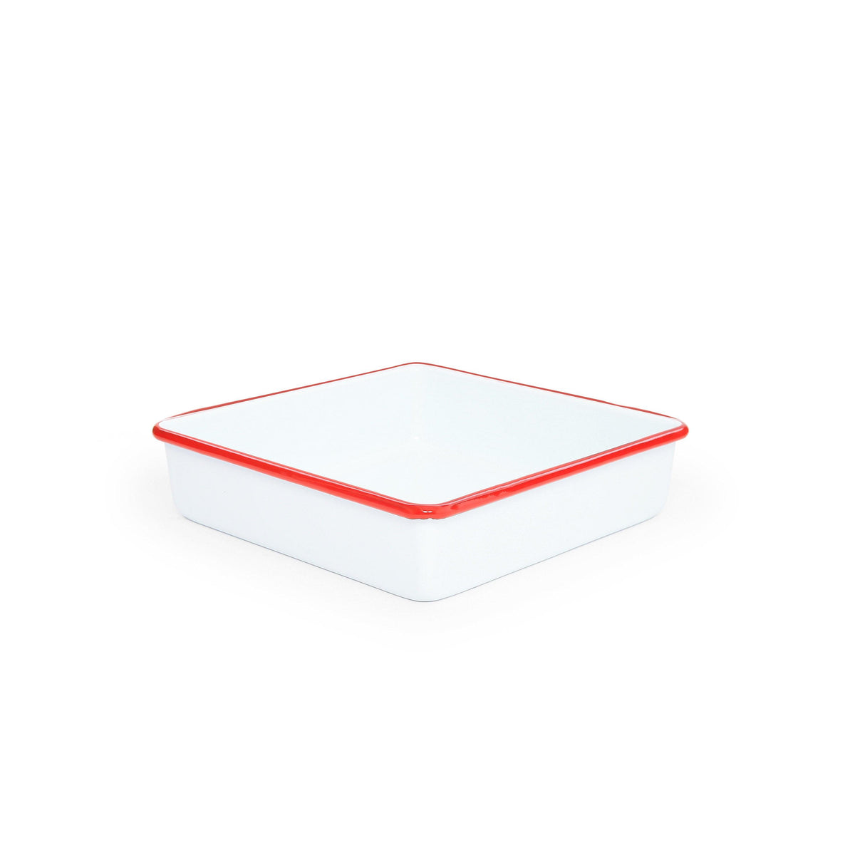 ecomposer-color-red rim, V101RED - Vintage Square Brownie Pan, Red Rim
