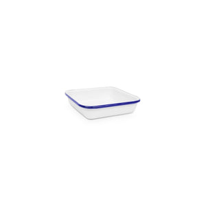 ecomposer-color-blue rim, V122BLU-4 - Vintage Small Square Trays, Set of 4, Blue Rim