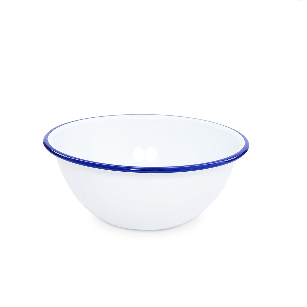 ecomposer-color-blue rim, V18BLU - Vintage Small Serving Bowl, Blue Rim