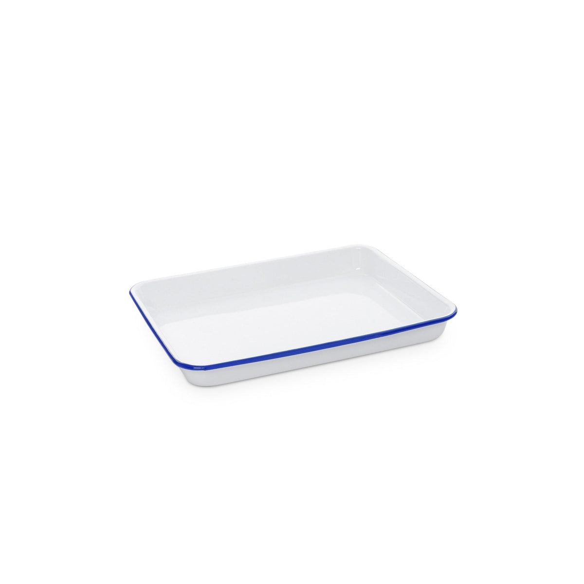 ecomposer-color-blue rim, V190BLU - Vintage Small Rectangular Tray, Blue Rim