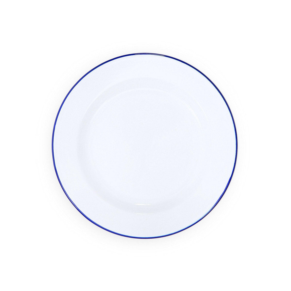 ecomposer-color-blue rim, V20BLU-4 - Vintage Dinner Plates, Set of 4, Blue Rim