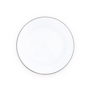 ecomposer-color-grey rim, V20GRY-4 - Vintage Dinner Plates, Set of 4, Grey Rim