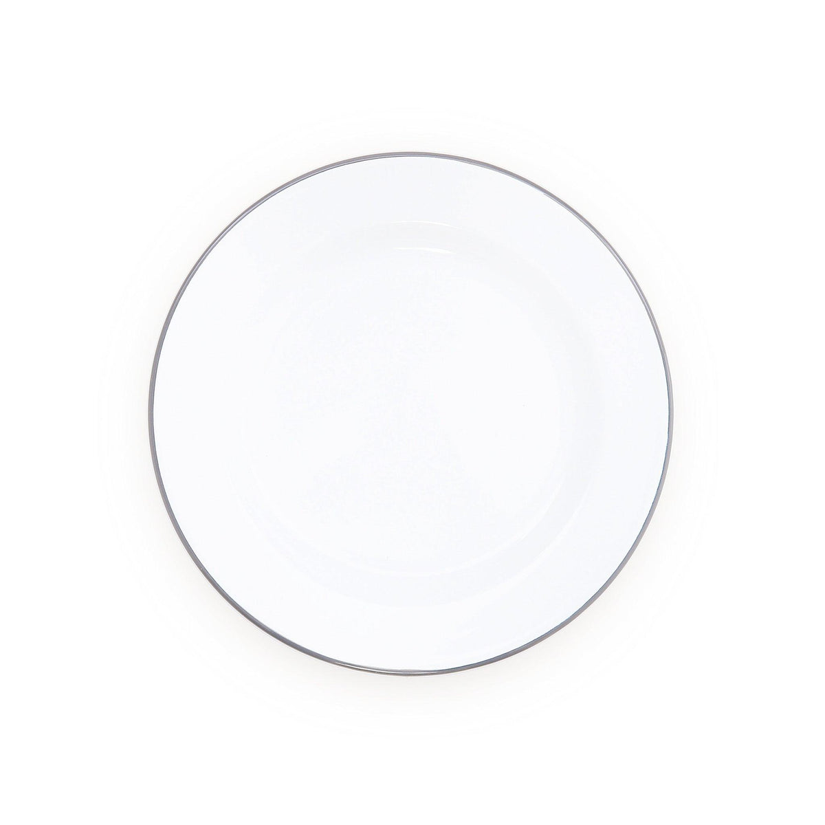 ecomposer-color-grey rim, V20GRY-4 - Vintage Dinner Plates, Set of 4, Grey Rim