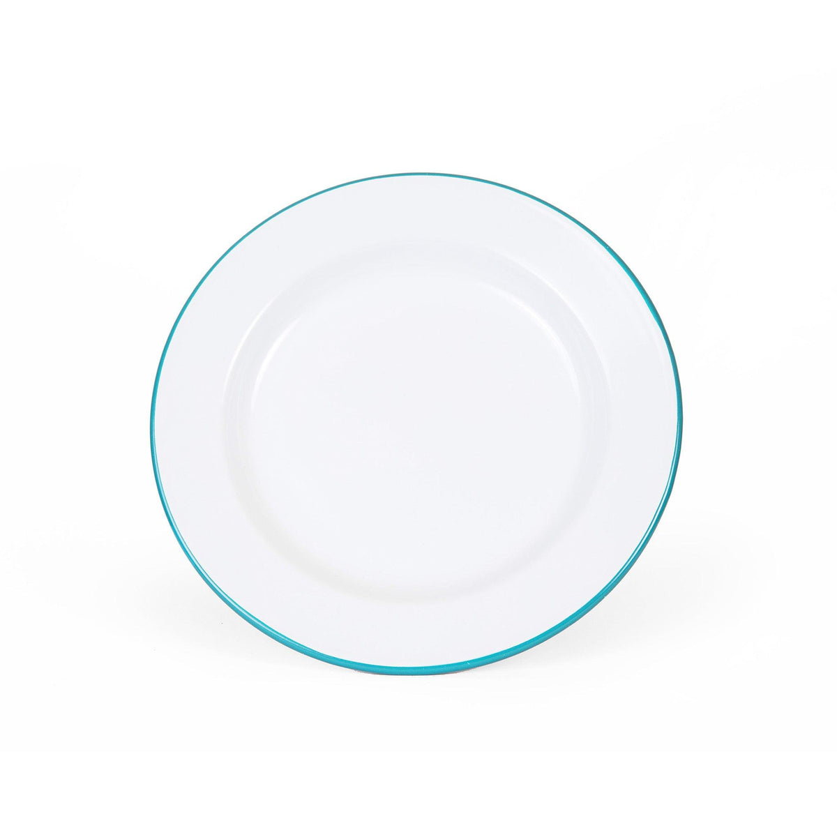 ecomposer-color-turquoise rim, V20TUR-4 - Vintage Dinner Plates, Set of 4, Turquoise Rim