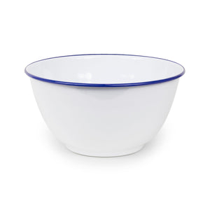 ecomposer-color-blue rim, V23BLU - Vintage Large Salad Bowl, Blue Rim