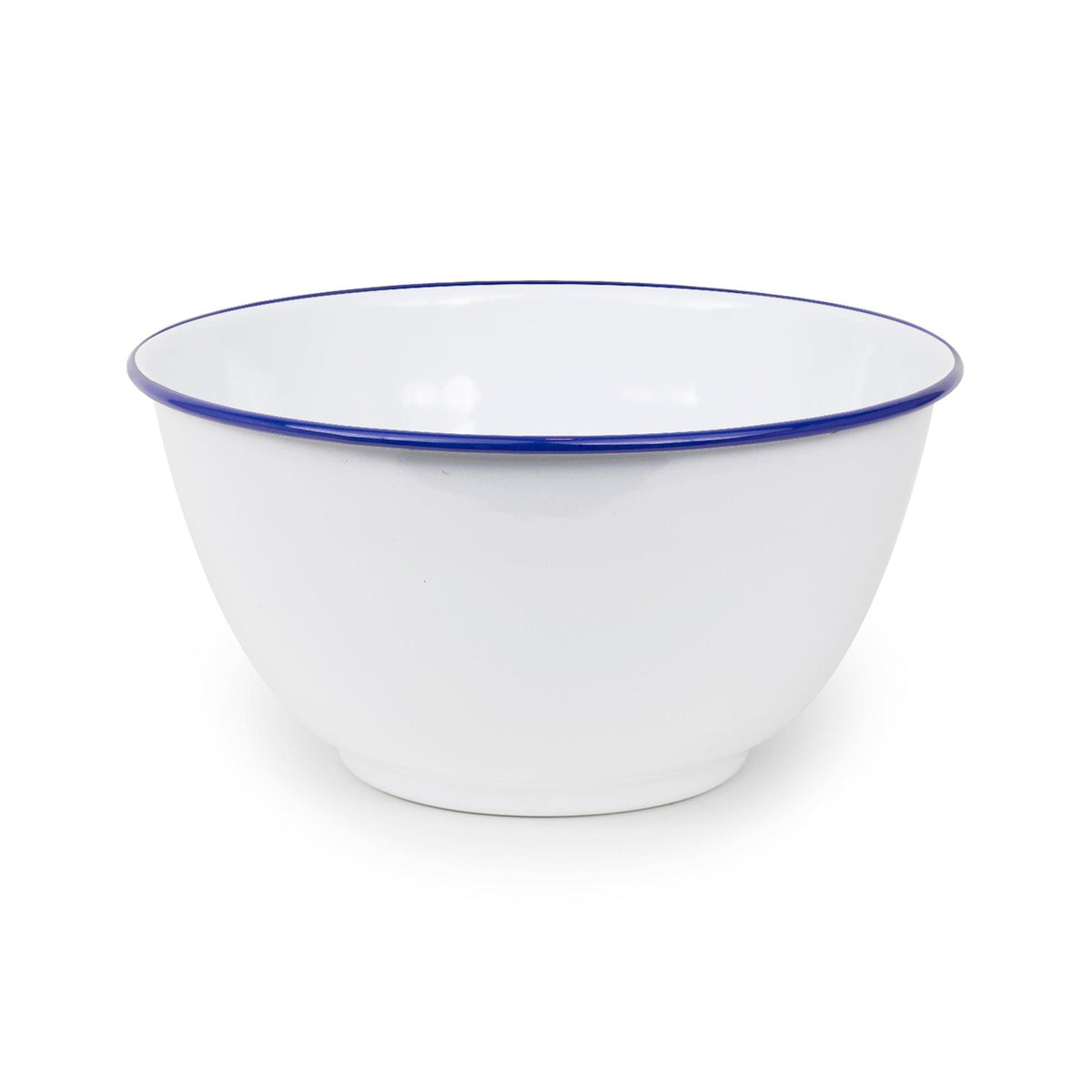 ecomposer-color-blue rim, V23BLU - Vintage Large Salad Bowl, Blue Rim