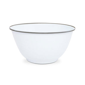 ecomposer-color-grey rim, V23GRY - Vintage Large Salad Bowl, Grey Rim