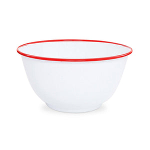 ecomposer-color-red rim, V23RED - Vintage Large Salad Bowl, Red Rim