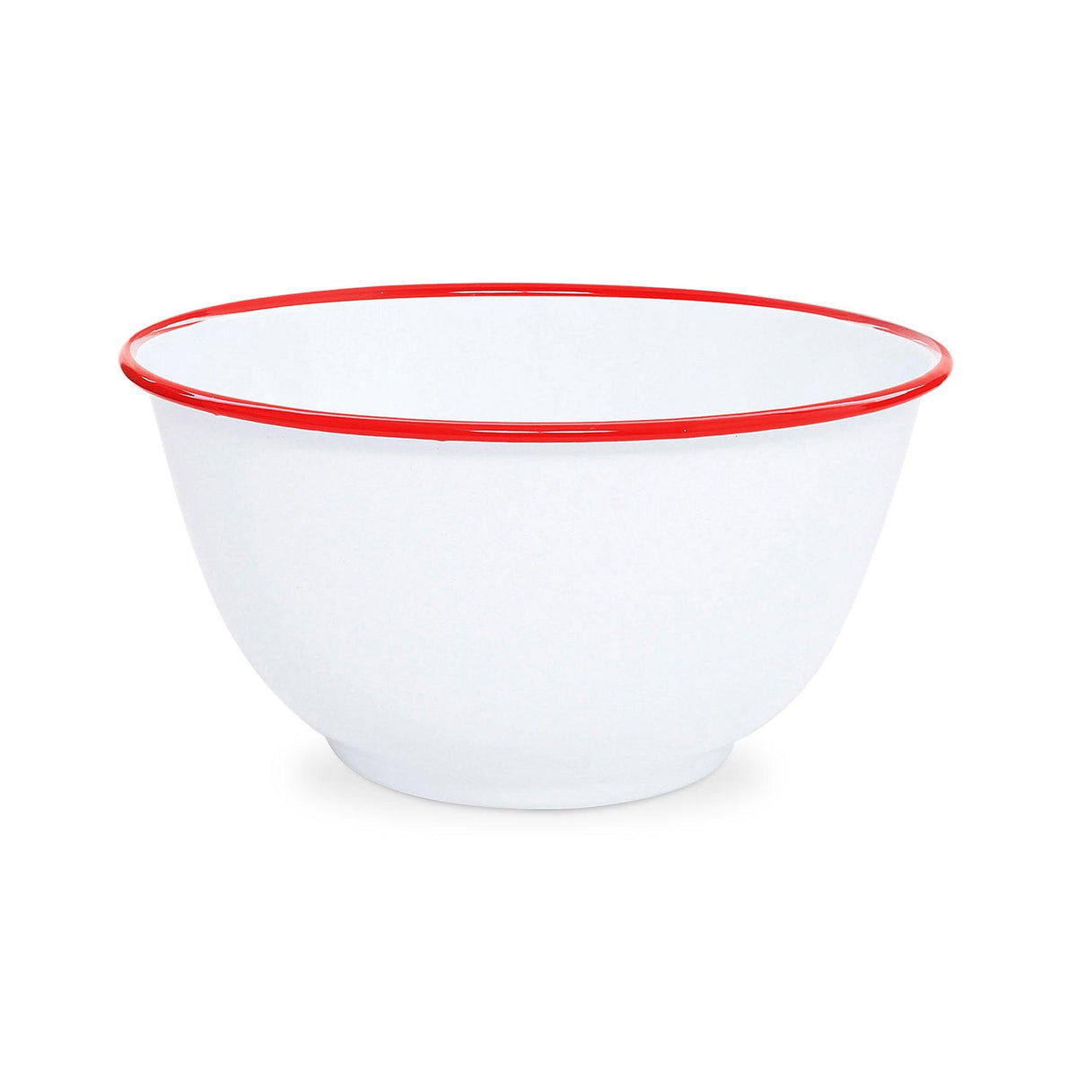 ecomposer-color-red rim, V23RED - Vintage Large Salad Bowl, Red Rim