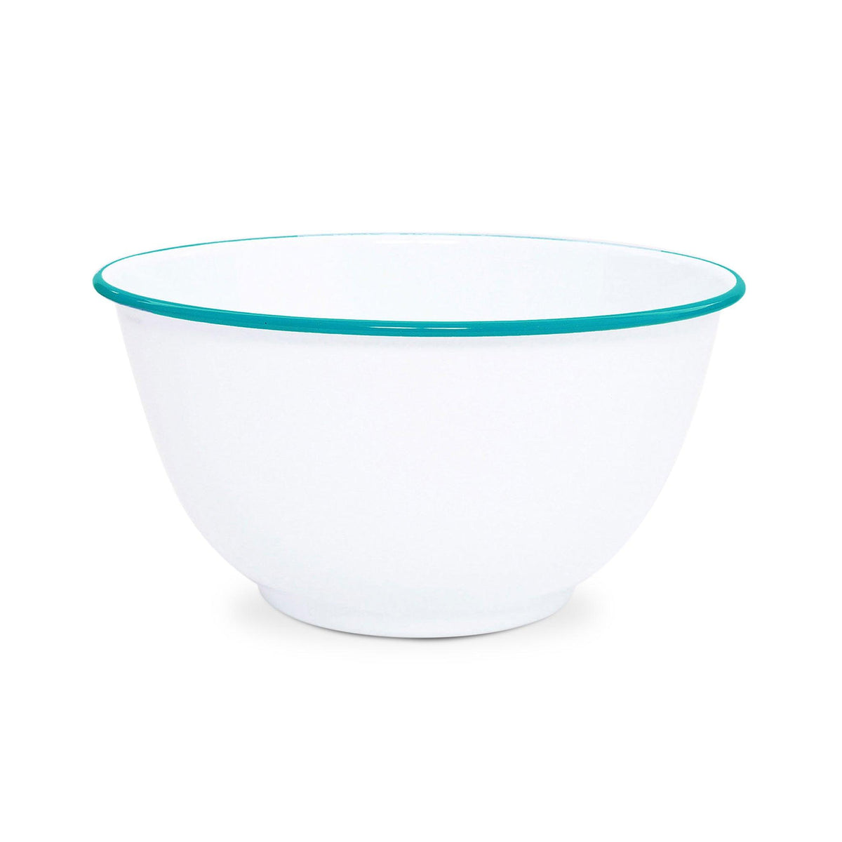 ecomposer-color-turquoise rim, V23TUR - Vintage Large Salad Bowl, Turquoise Rim