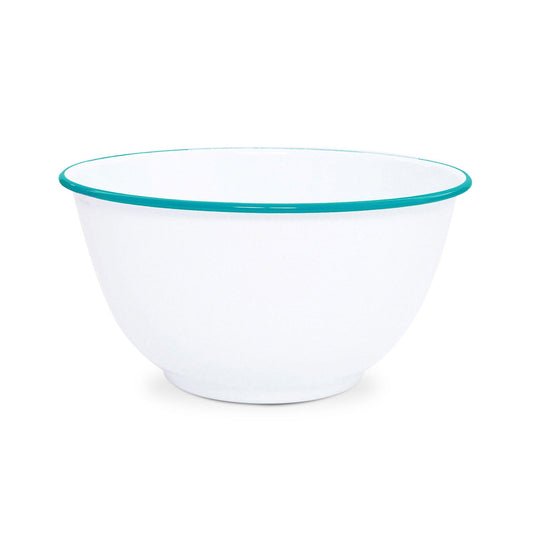 ecomposer-color-turquoise rim, V23TUR - Vintage Large Salad Bowl, Turquoise Rim