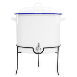 ecomposer-color-blue rim, V300BLU - Vintage Beverage Dispenser with Stand, Blue Rim