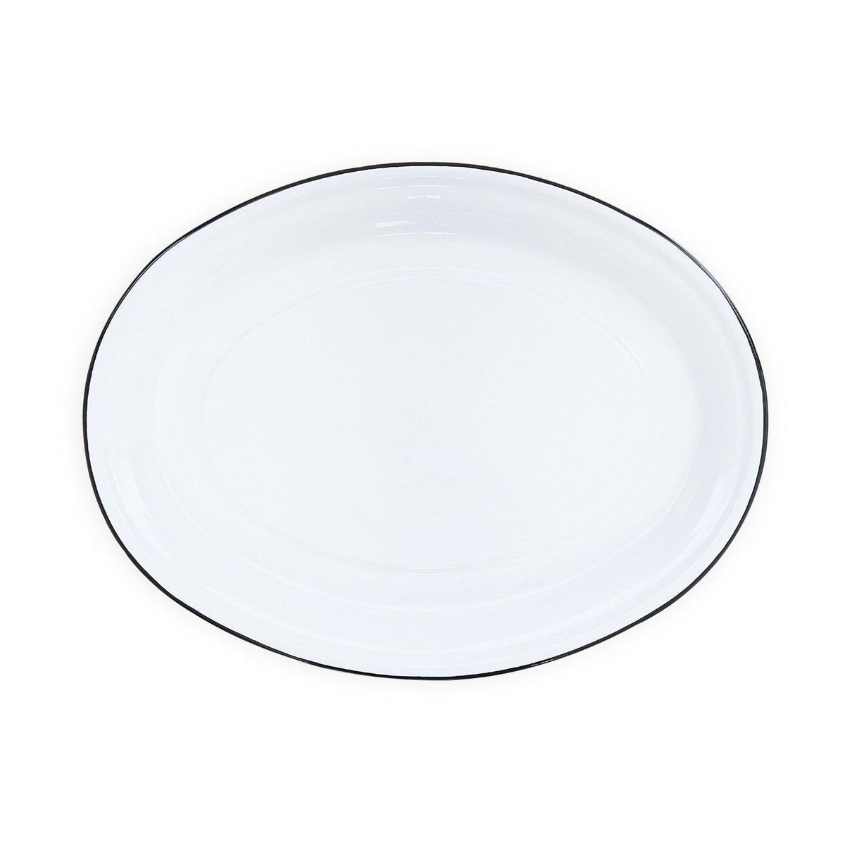 ecomposer-color-black rim, V61BLA - Vintage Oval Platter, Black Rim