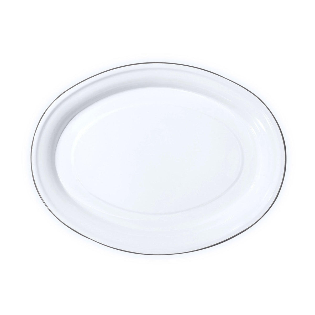 ecomposer-color-grey rim, V61GRY - Vintage Oval Platter, Grey Rim