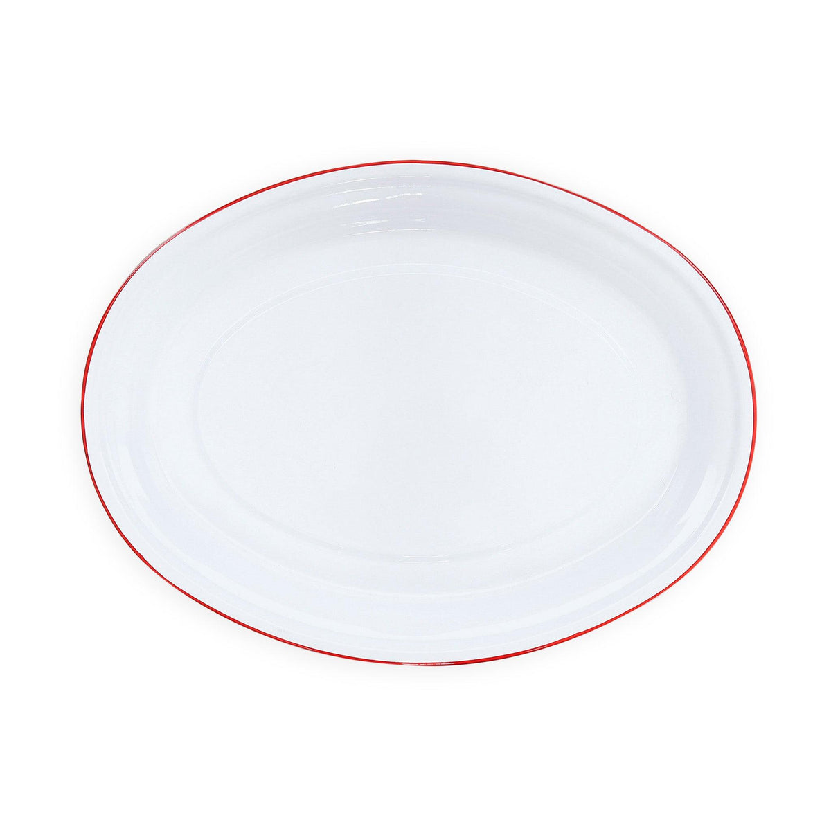 ecomposer-color-red rim, V61RED - Vintage Oval Platter, Red Rim