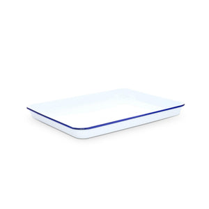 ecomposer-color-blue rim, V90BLU - Vintage Large Rectangle/Jelly Roll Tray, Blue Rim