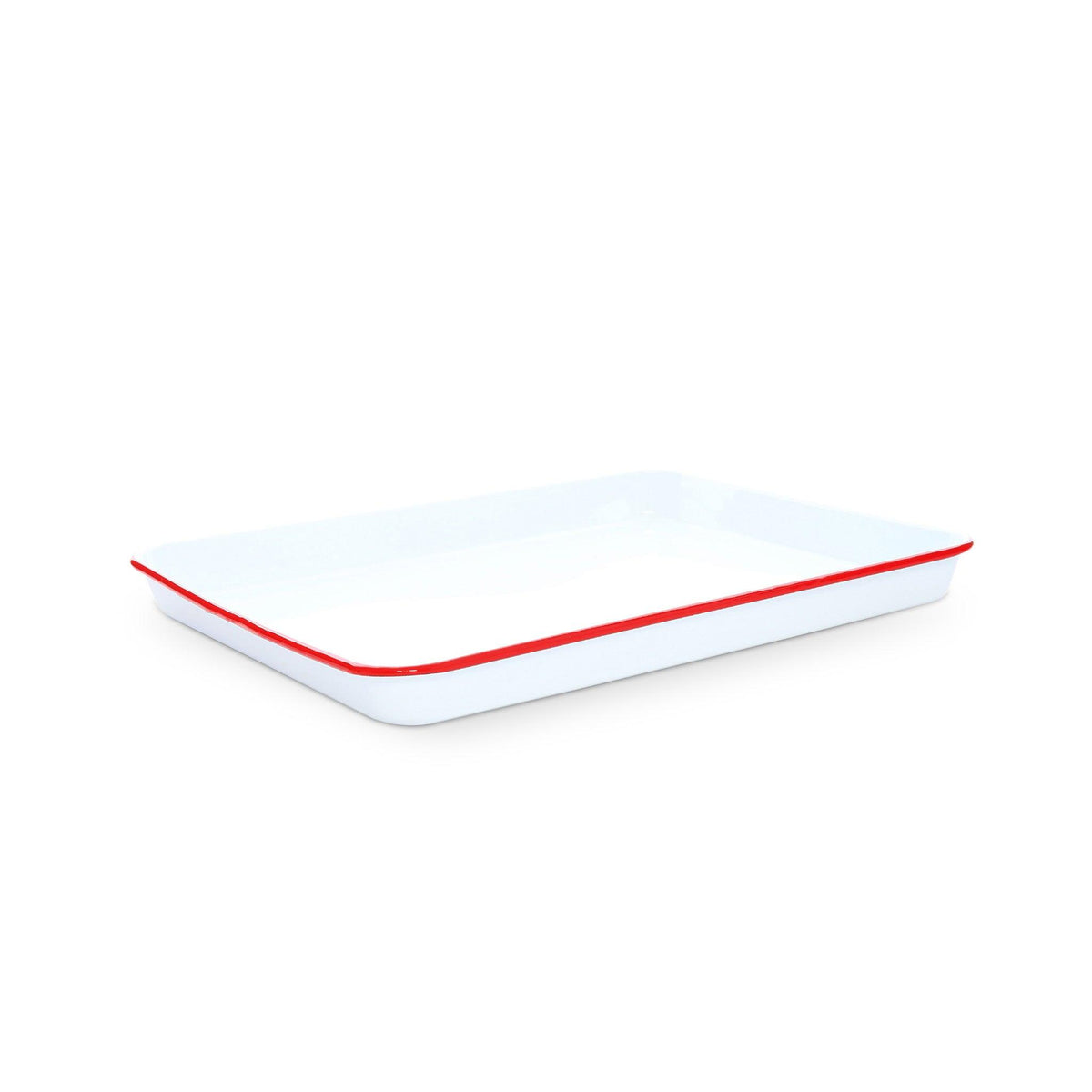 ecomposer-color-red rim, V90RED - Vintage Large Rectangle/Jelly Roll Tray, Red Rim